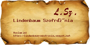 Lindenbaum Szofrónia névjegykártya
